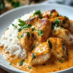 Creamy Paprika Chicken with Tender Rice in a Velvety Sauce for a Cozy Dinner First Image First Image