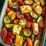 Irresistible Roasted Vegetable and Halloumi Bake Recipe First Image First Image