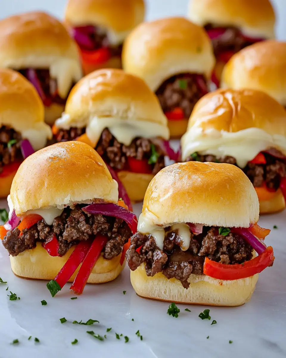 Philly Cheesesteak Sliders with Ground Beef First Image First Image
