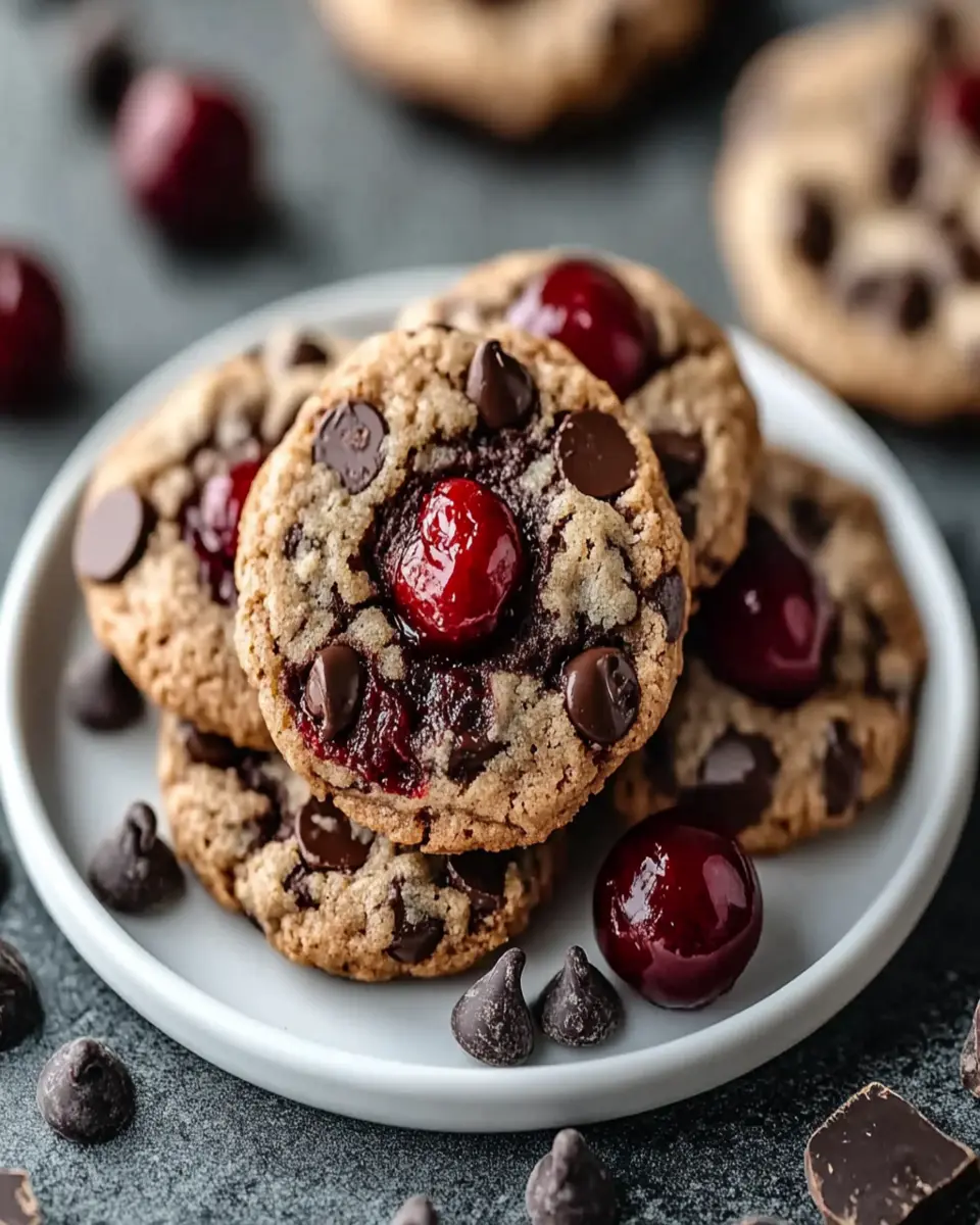 Cherry Chocolate Chip Cookies with Mocha Chips First Image First Image