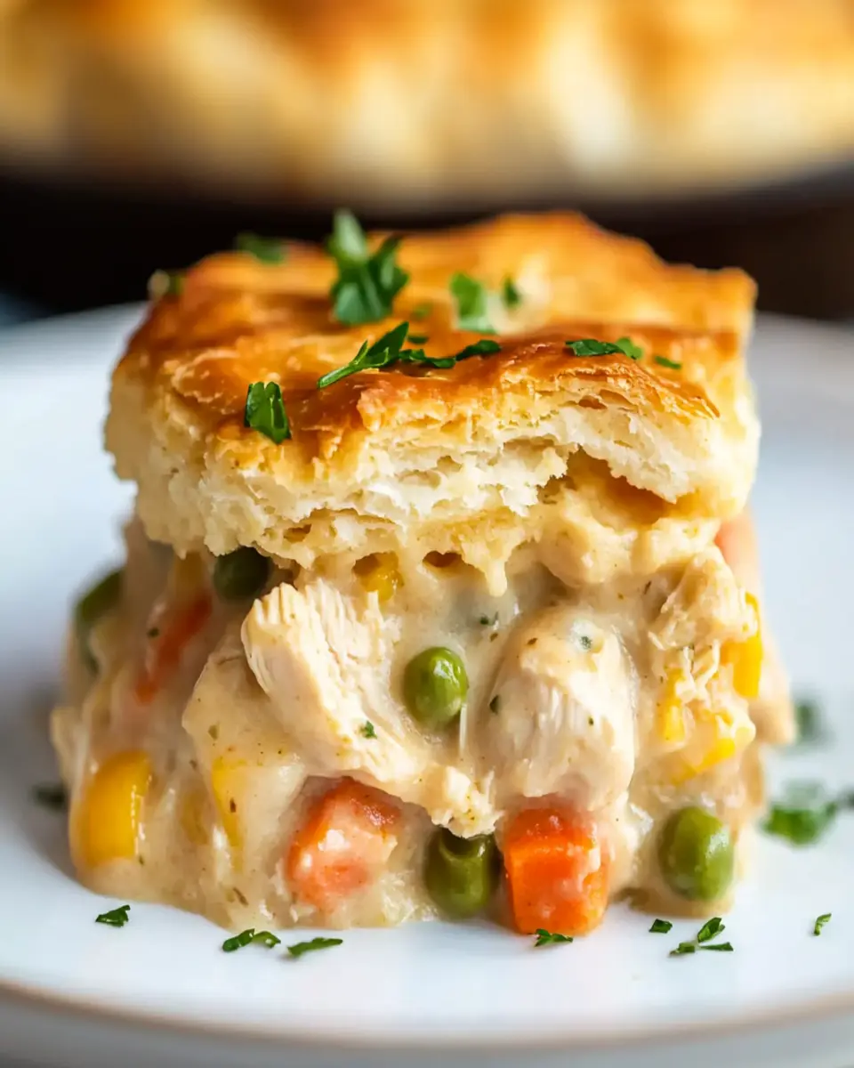Easy Chicken Pot Pie Casserole With Biscuits First Image First Image