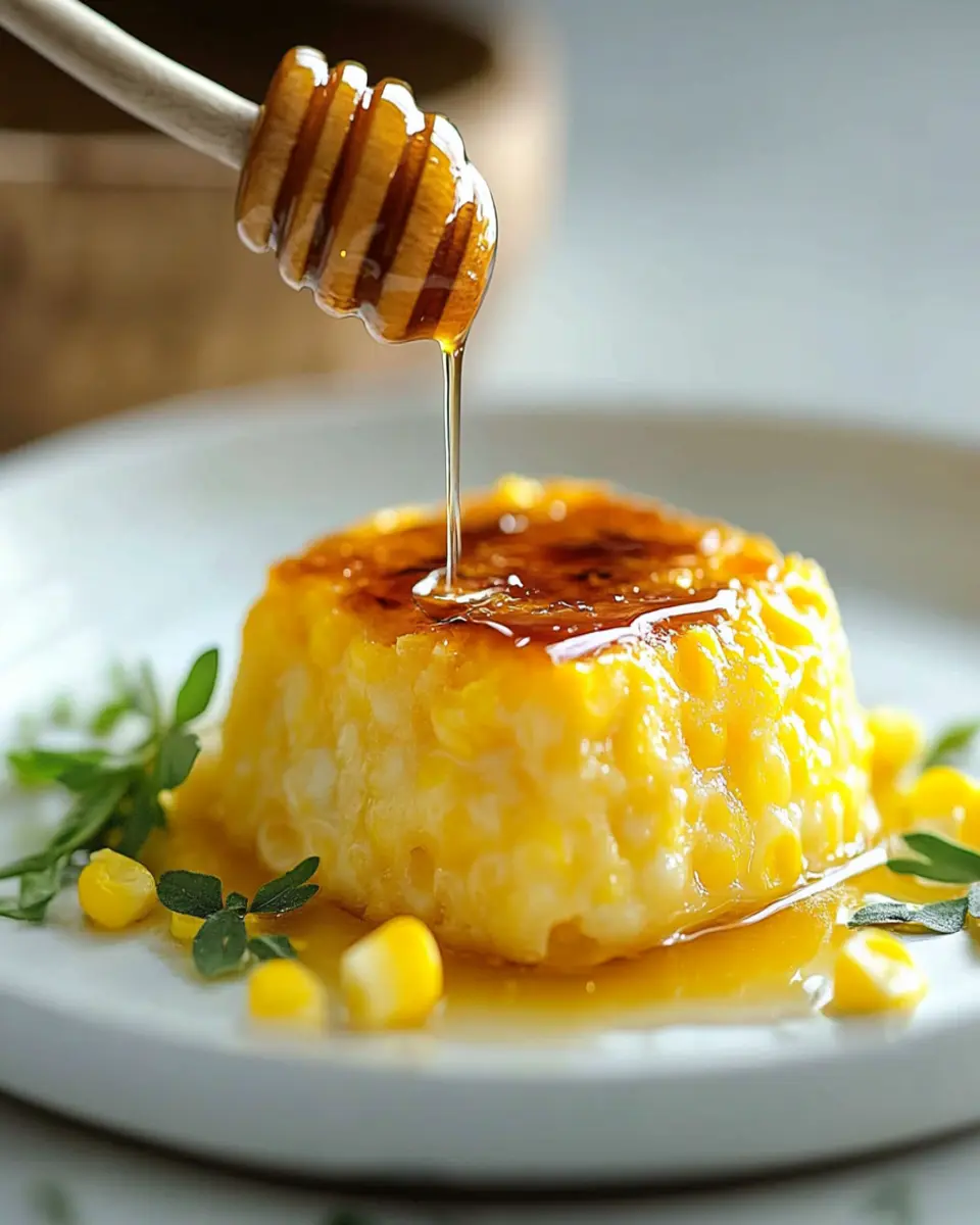 Irresistible Sweet Corn Pudding with Honey Drizzle Recipe First Image First Image