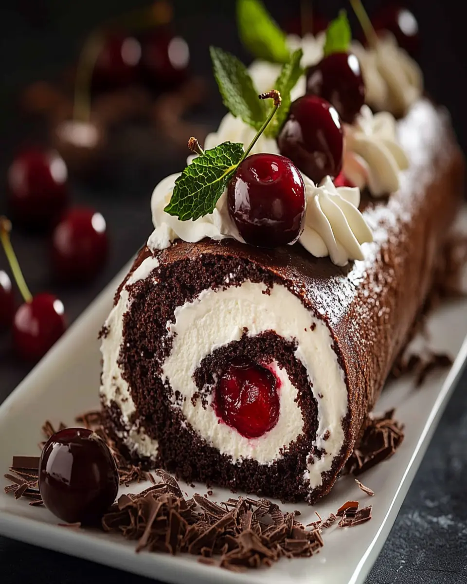 Elegant Black Forest Cake Roll First Image First Image