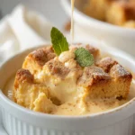 Eggnog Bread Pudding With Eggnog Custard Sauce First Image First Image