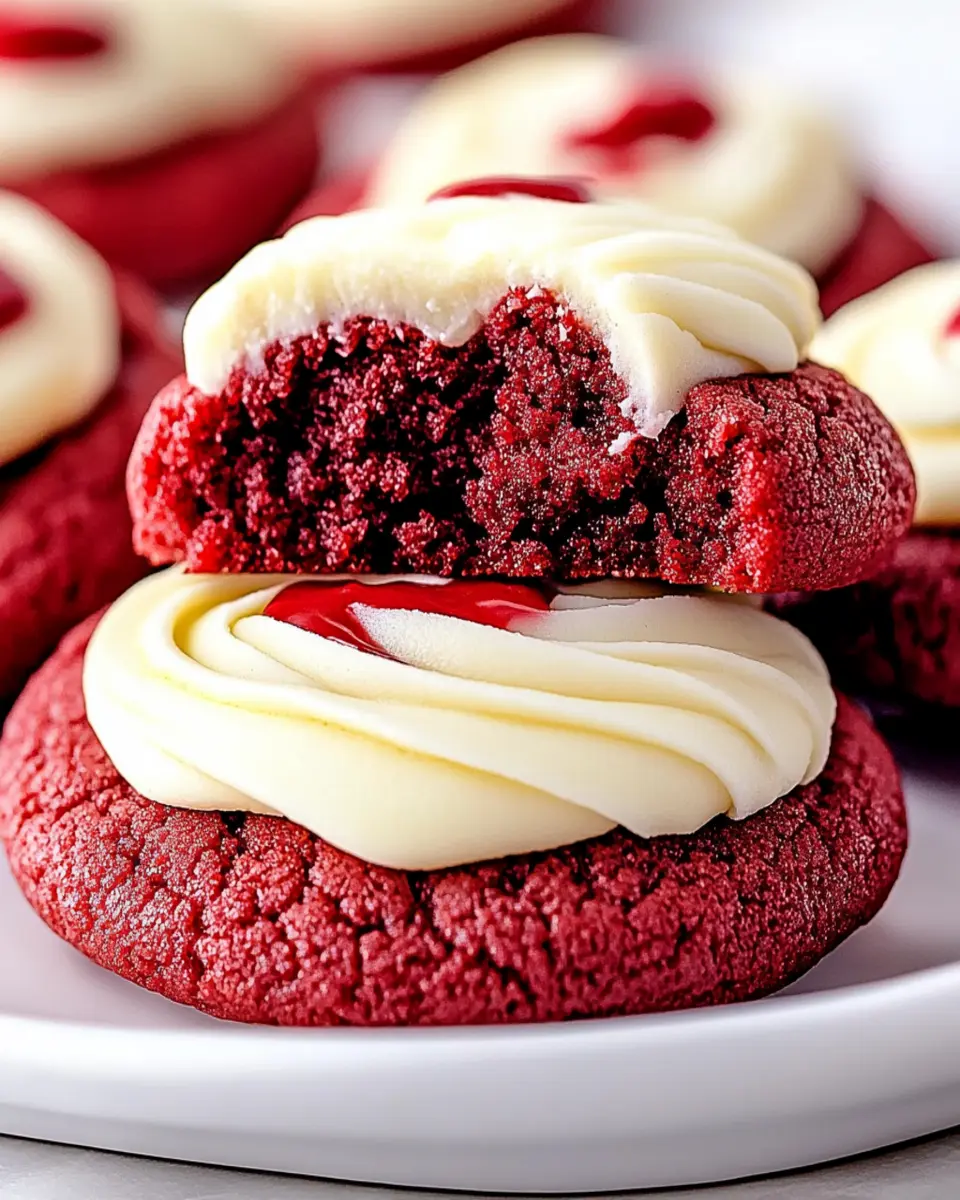 Irresistible Red Velvet Cookies with Cream Cheese Frosting First Image First Image