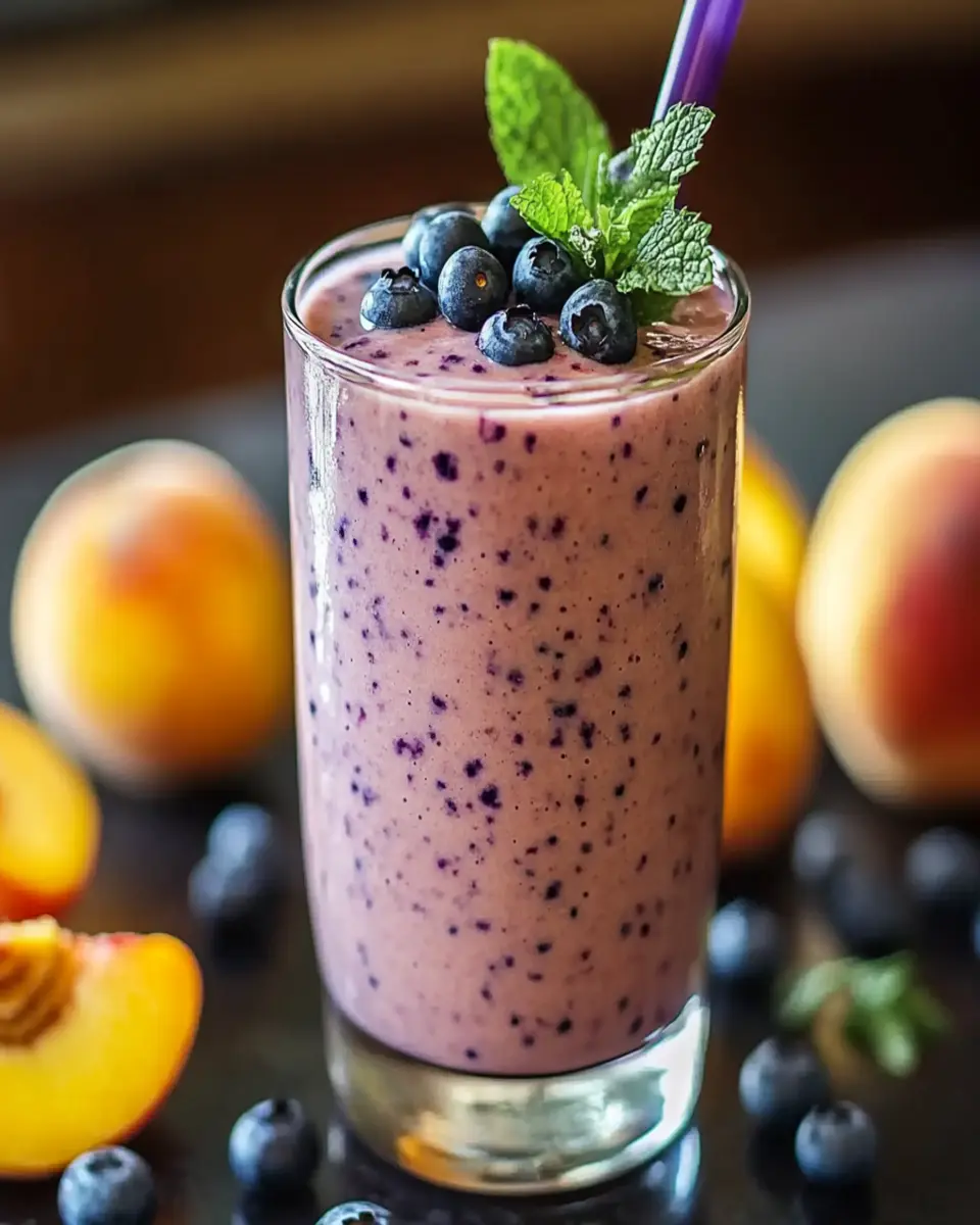 Peach Blueberry Smoothie: An Amazing Ultimate 5-Ingredient Recipe First Image First Image