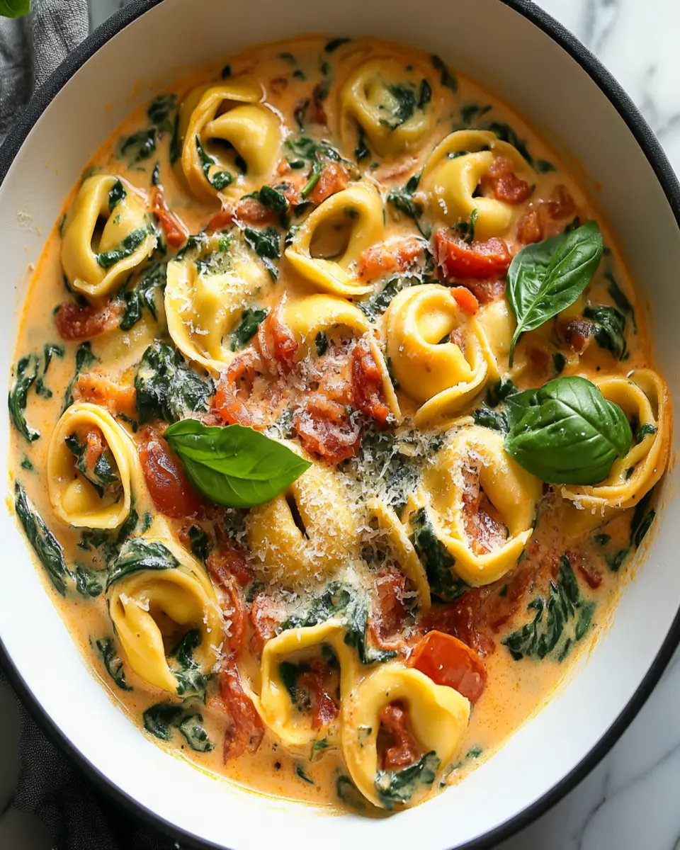Creamy Spinach Tomato Tortellini Recipe First Image First Image