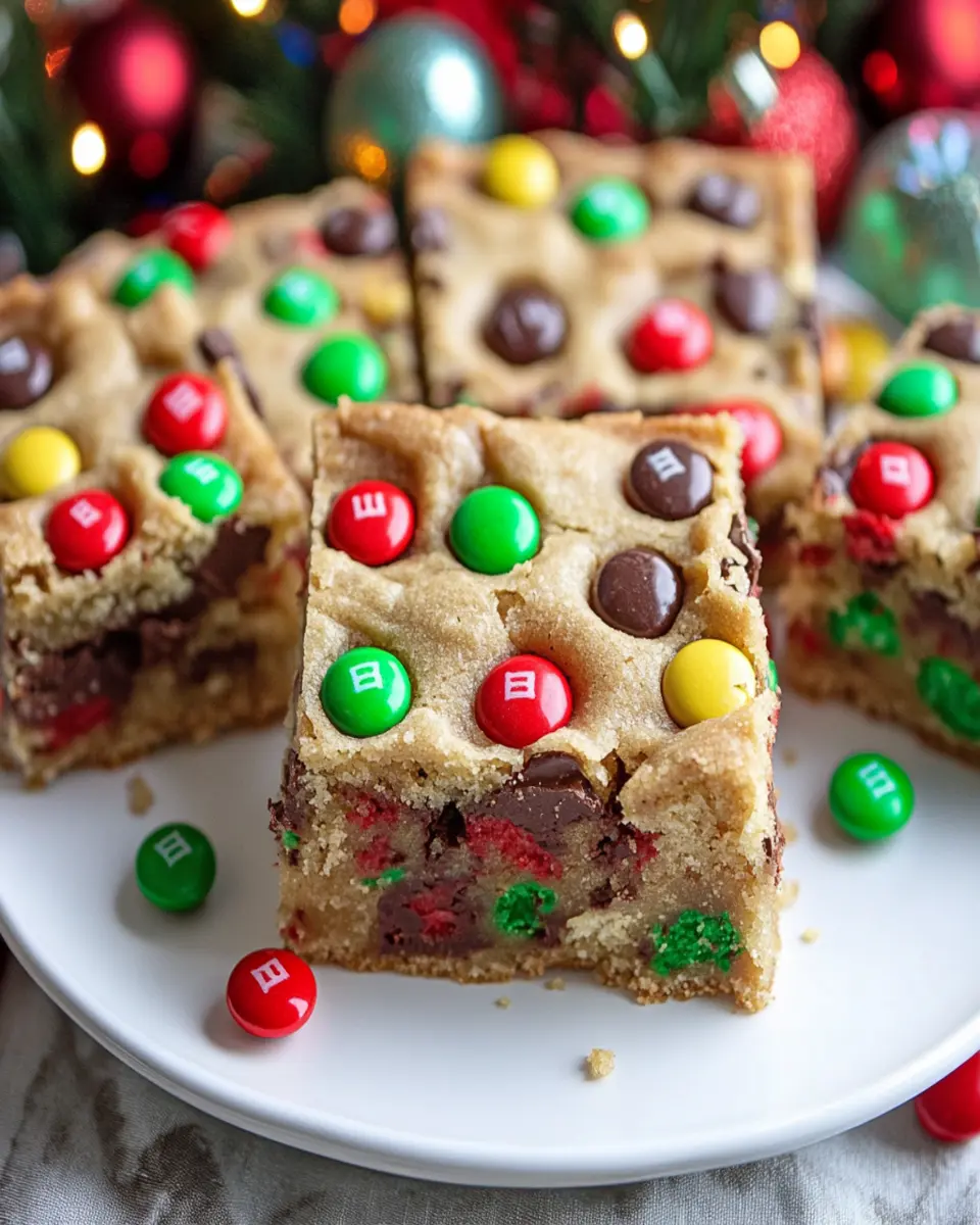Christmas M&M Cookie Bars First Image First Image