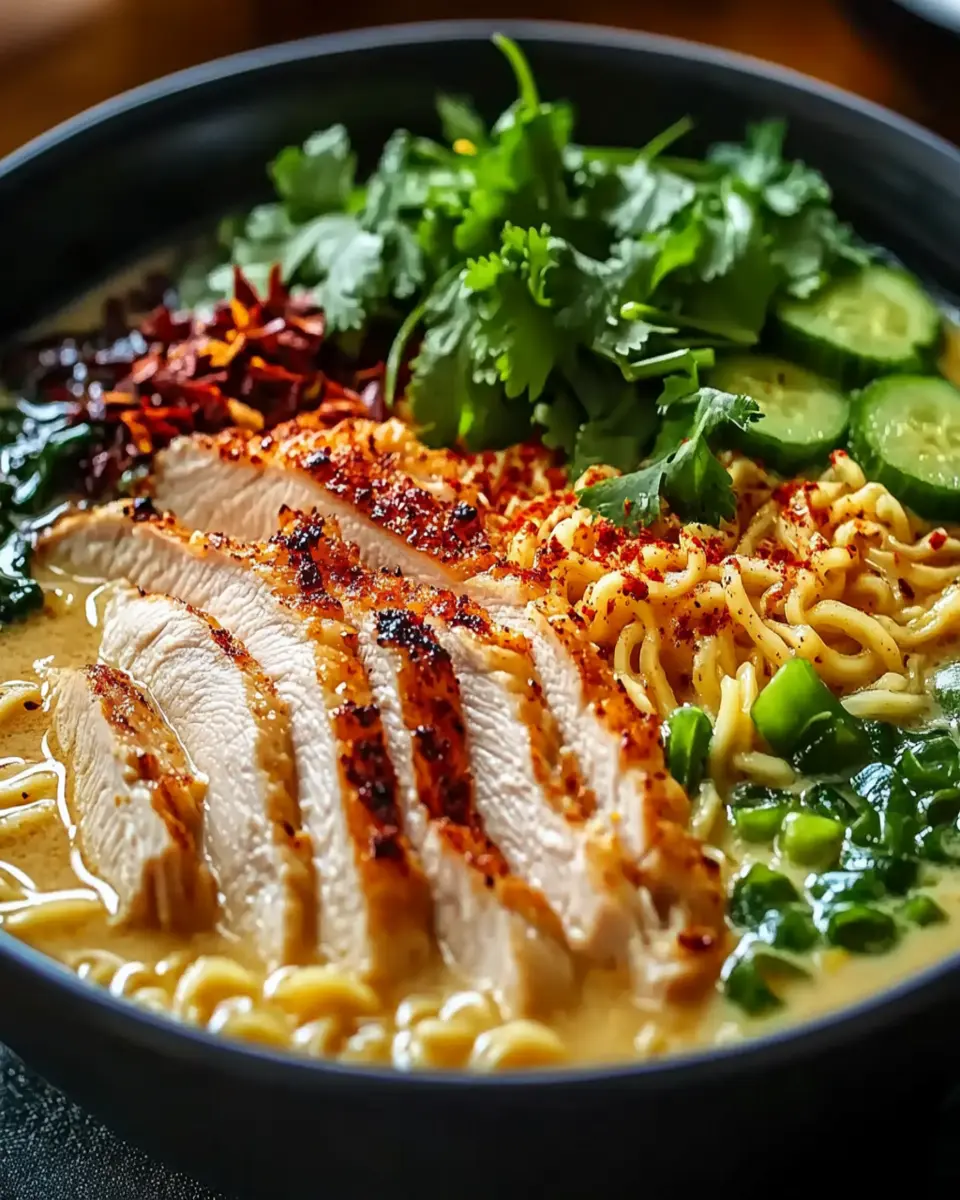 Fiery Chicken Ramen with Creamy Garlic Sauce: An Incredible 5-Ingredient Recipe First Image First Image