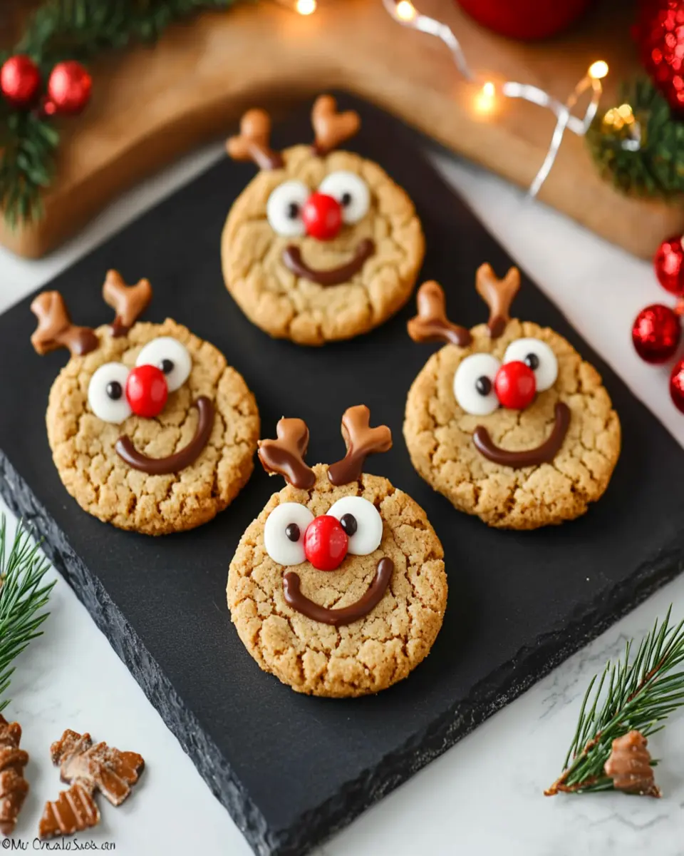 Peanut Butter Reindeer Cookies First Image First Image