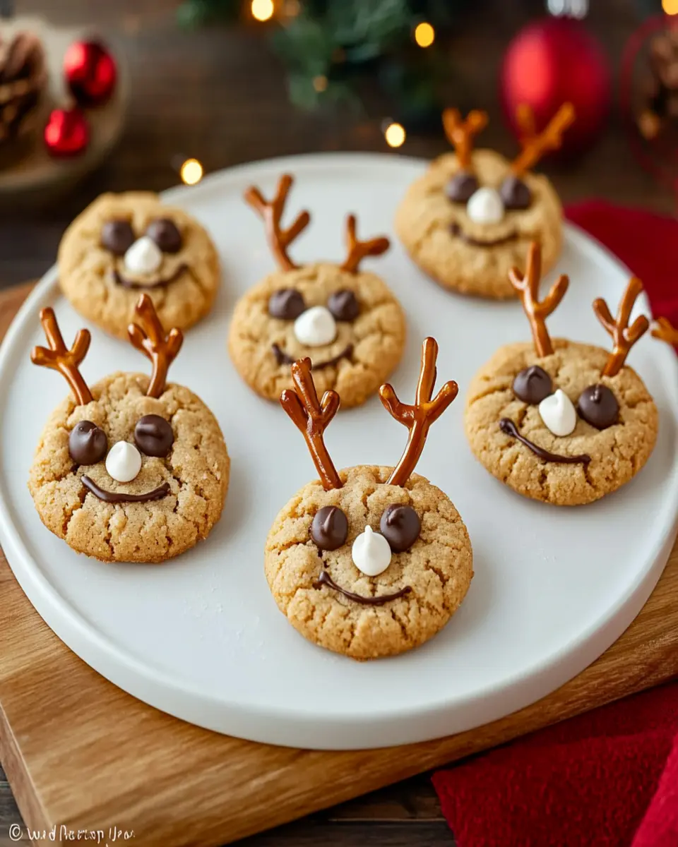 Peanut Butter Reindeer Cookies First Image First Image