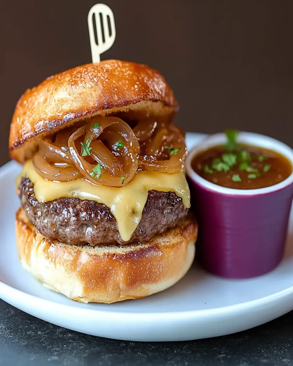 Savory French Onion Soup Burger: Comfort Food Bliss First Image First Image