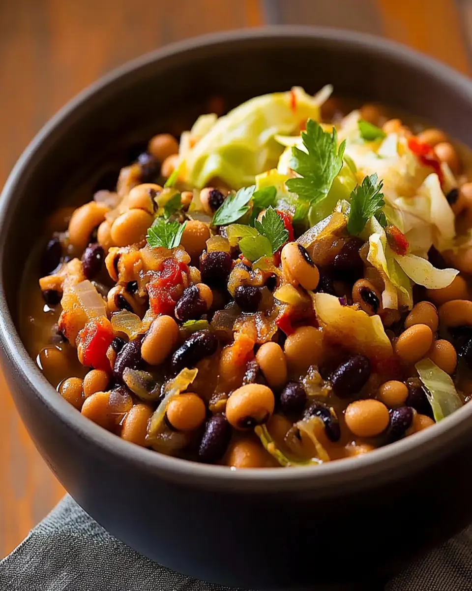 Comforting Black Eyed Peas And Cabbage First Image First Image